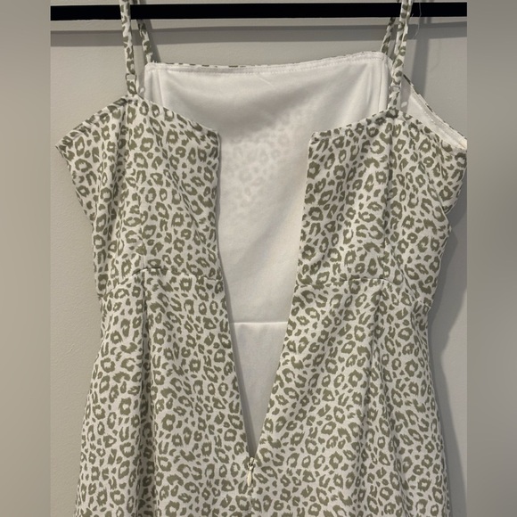 Altar'd State Green and White Leopard Print Mini Dress - Picture 5 of 13